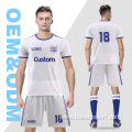 Factory Low Price Jersey Football Shirt Top Quality 2022 Breathable Polyester Uniform Soccer Team Men White Color Soccer Uniform